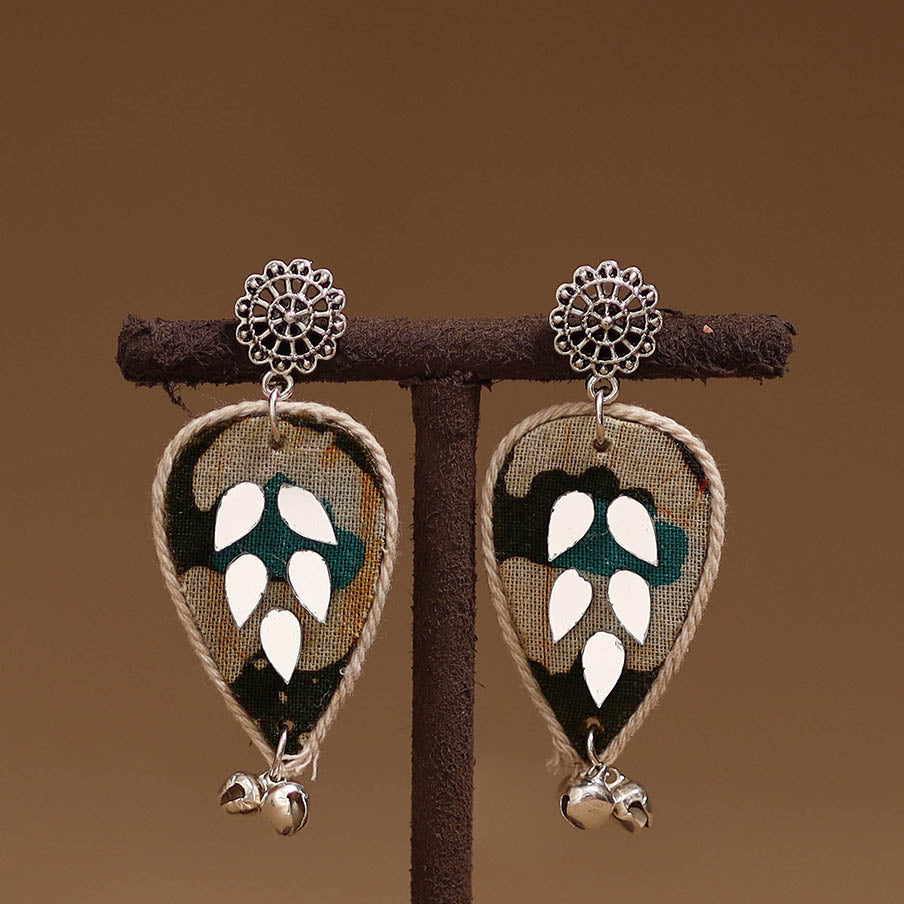 Sneha mirror & ghungroo work gs fabart handmade earrings