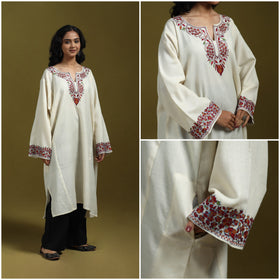 Sozni hand embroidered kashmiri merino wool pheran 09