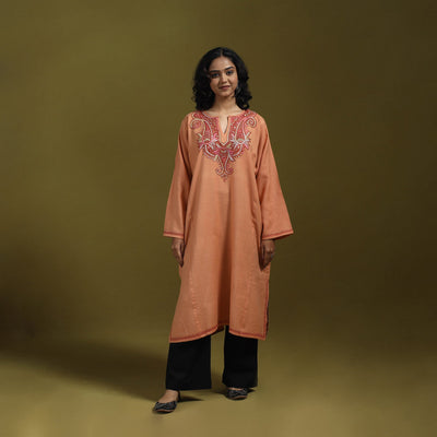 Sozni hand embroidered kashmiri merino wool pheran 10