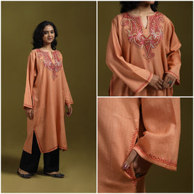 Sozni hand embroidered kashmiri merino wool pheran 10
