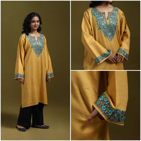 Sozni hand embroidered kashmiri merino wool pheran 16