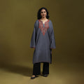 Sozni hand embroidered kashmiri merino wool pheran 17