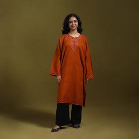 Sozni hand embroidered kashmiri merino wool pheran 25