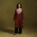Sozni hand embroidered kashmiri merino wool pheran 30