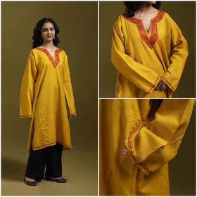 Sozni hand embroidered kashmiri merino wool pheran 31