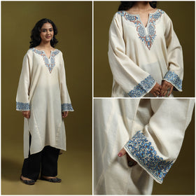 Sozni hand embroidered kashmiri merino wool pheran 35