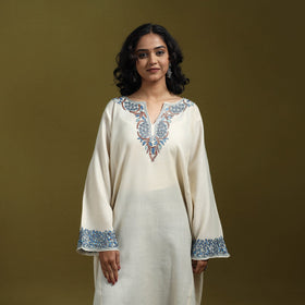 Sozni hand embroidered kashmiri merino wool pheran 35
