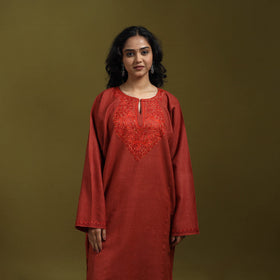 Sozni hand embroidered kashmiri merino wool pheran 36