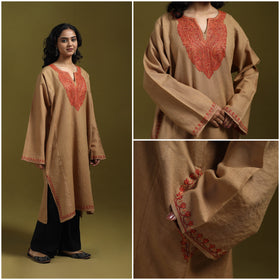Sozni hand embroidered kashmiri merino wool pheran 37