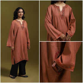 Sozni hand embroidered kashmiri merino wool pheran 38