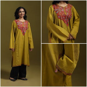 Sozni hand embroidered kashmiri merino wool pheran 39