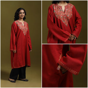 Sozni hand embroidered kashmiri merino wool pheran 42