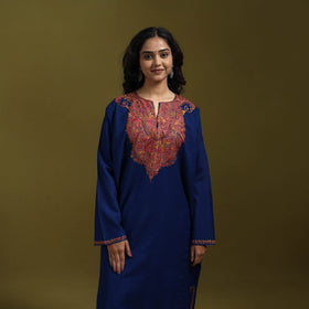 Sozni hand embroidered kashmiri merino wool pheran 48