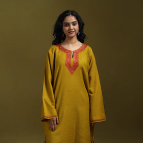 Sozni hand embroidered kashmiri merino wool pheran 49