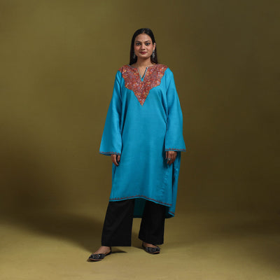 Sozni hand embroidered kashmiri merino wool pheran 50