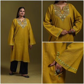 Sozni hand embroidered kashmiri merino wool pheran 52