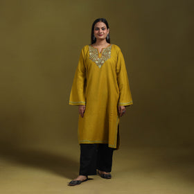 Sozni hand embroidered kashmiri merino wool pheran 52