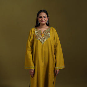 Sozni hand embroidered kashmiri merino wool pheran 52