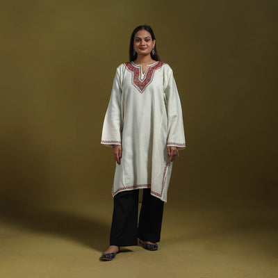 Sozni hand embroidered kashmiri merino wool pheran 54
