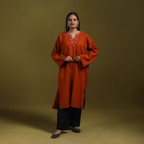 Sozni hand embroidered kashmiri merino wool pheran 62