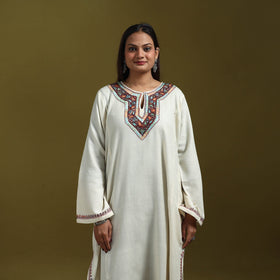 Sozni hand embroidered kashmiri merino wool pheran 65