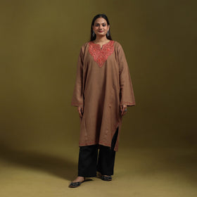 Sozni hand embroidered kashmiri merino wool pheran 66