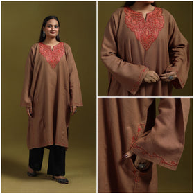 Sozni hand embroidered kashmiri merino wool pheran 66