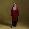 Sozni hand embroidered kashmiri merino wool pheran 67