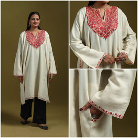 Sozni hand embroidered kashmiri merino wool pheran 69