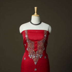 Sozni hand embroidery silk 3pc unstitched dress material 08