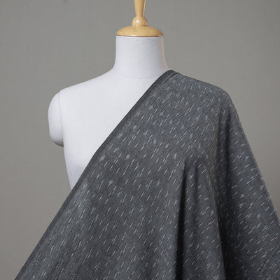 Buy Spanish Grey Pochampally Ikat Weave Cotton Fabric Online l iTokri.com