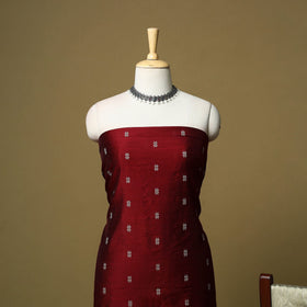 Spun dupion silk thread buti 3pc unstitched dress material