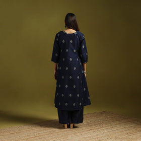 Spun dupion viscose silk thread buti 2pc kurta set