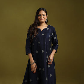 Spun dupion viscose silk thread buti 2pc kurta set