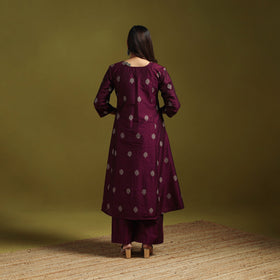 Spun dupion viscose silk thread buti 2pc kurta set