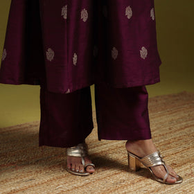 Spun dupion viscose silk thread buti 2pc kurta set