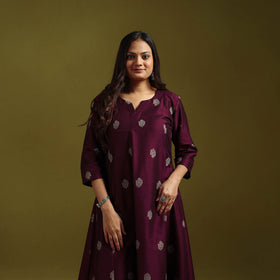 Spun dupion viscose silk thread buti 2pc kurta set