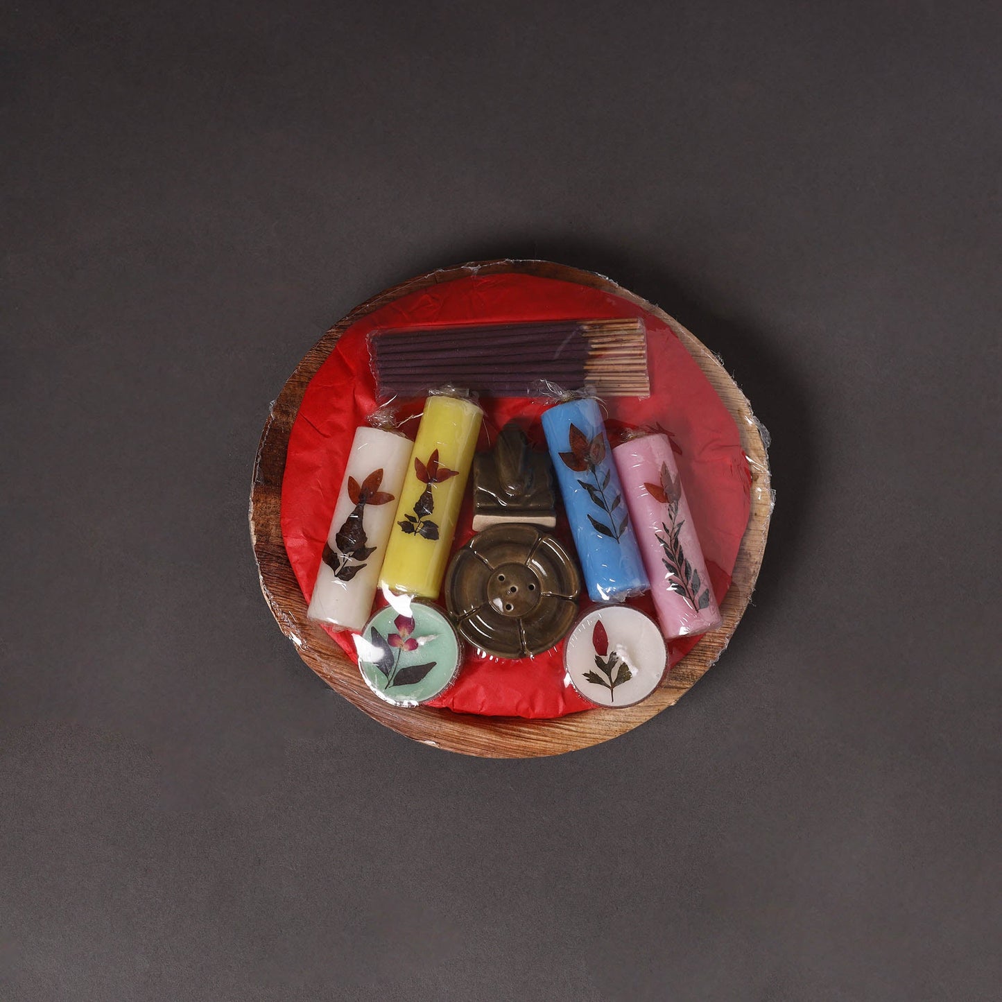 Sri aurobindo ashram - areca leaf basket gift set