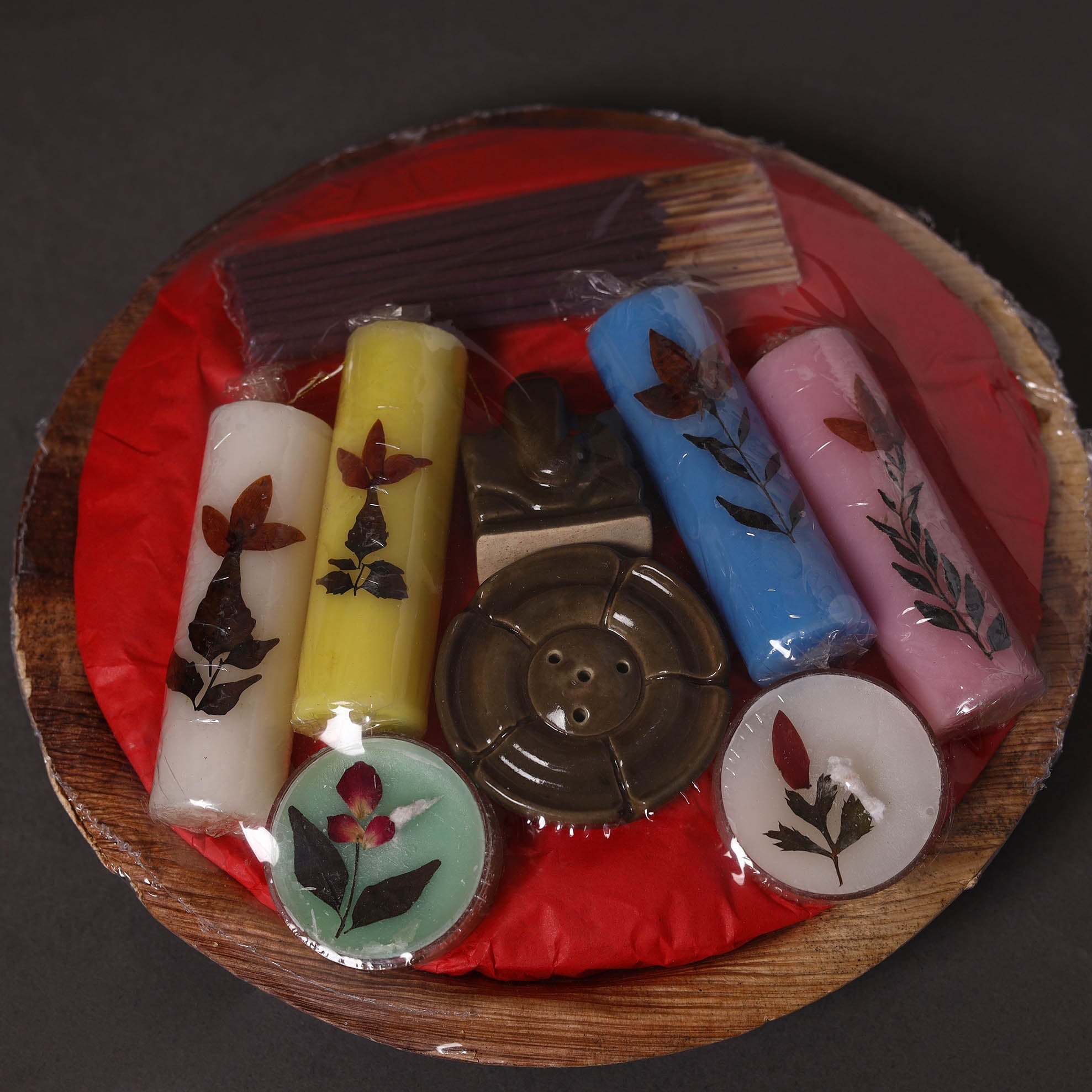 Sri aurobindo ashram - areca leaf basket gift set