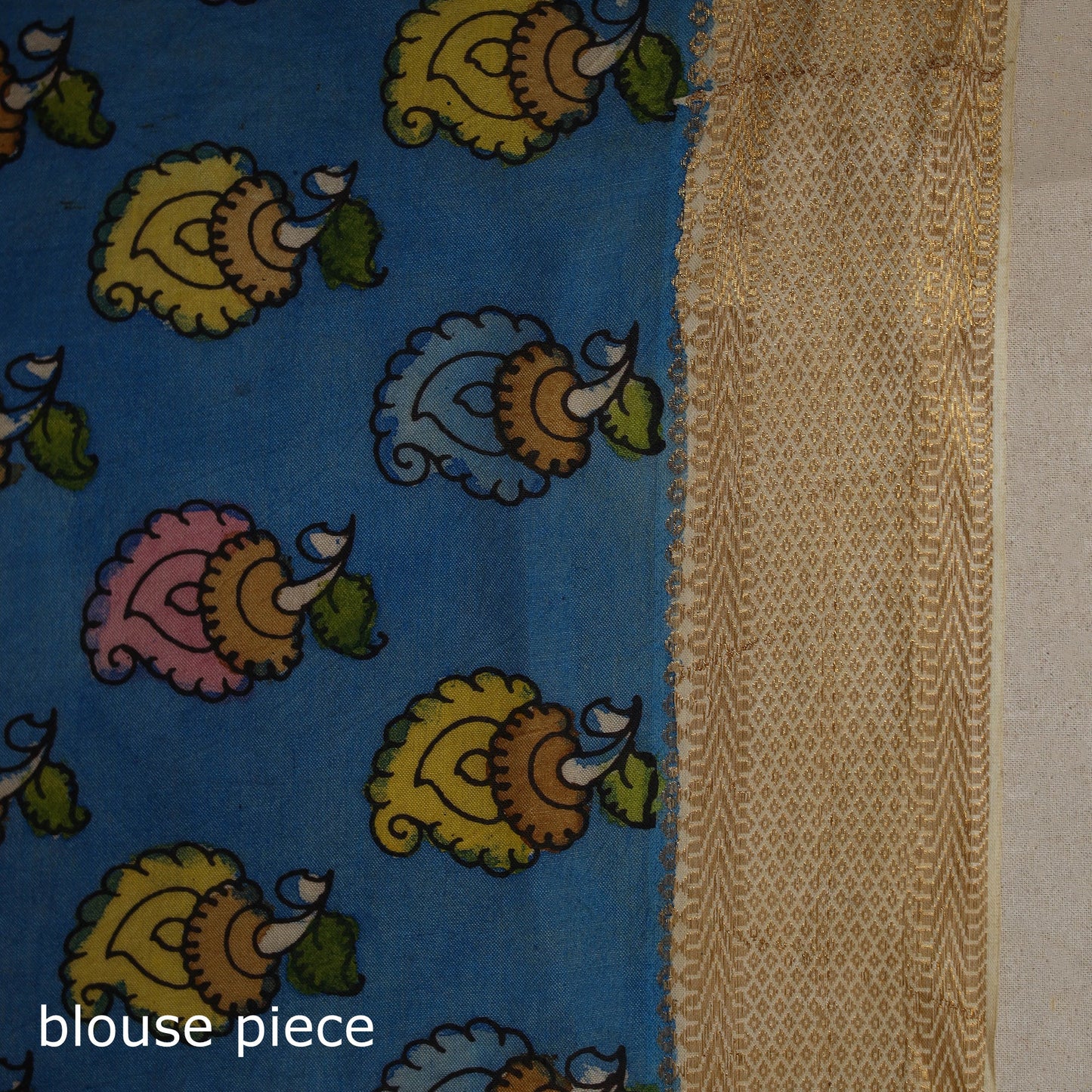 Srikalahasti handpainted natural dyed bangalore silk zari