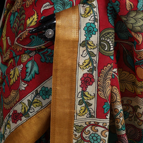 Srikalahasti handpainted natural dyed bangalore silk zari