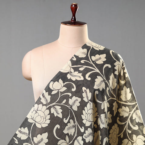  Srikalahasti Kalamkari Handpainted Pen Work Chanderi Silk Handloom Fabric 06 