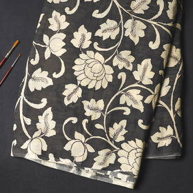  Srikalahasti Kalamkari Handpainted Pen Work Chanderi Silk Handloom Fabric 06 