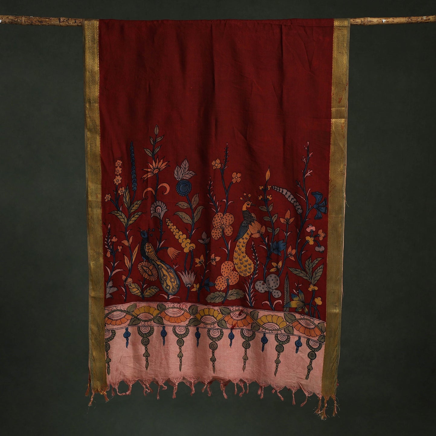 Srikalahasti natural dyed silk cotton handpainted pen
