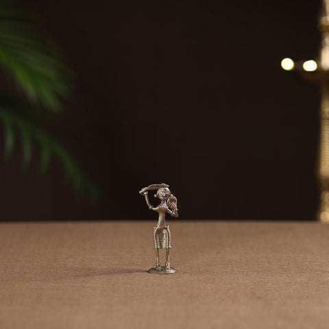 Standing lady with combing hair tribal odisha dokra art