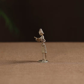 Standing lady with reading book tribal odisha dokra art