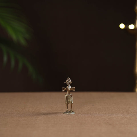 Standing lady with reading book tribal odisha dokra art