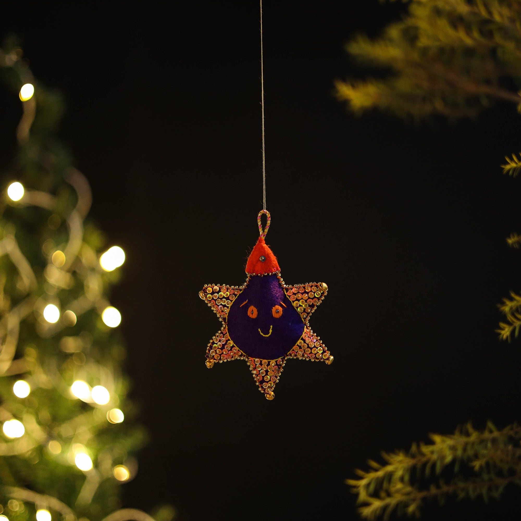 Shop Star Felt Ornament -  Handmade Christmas Decor