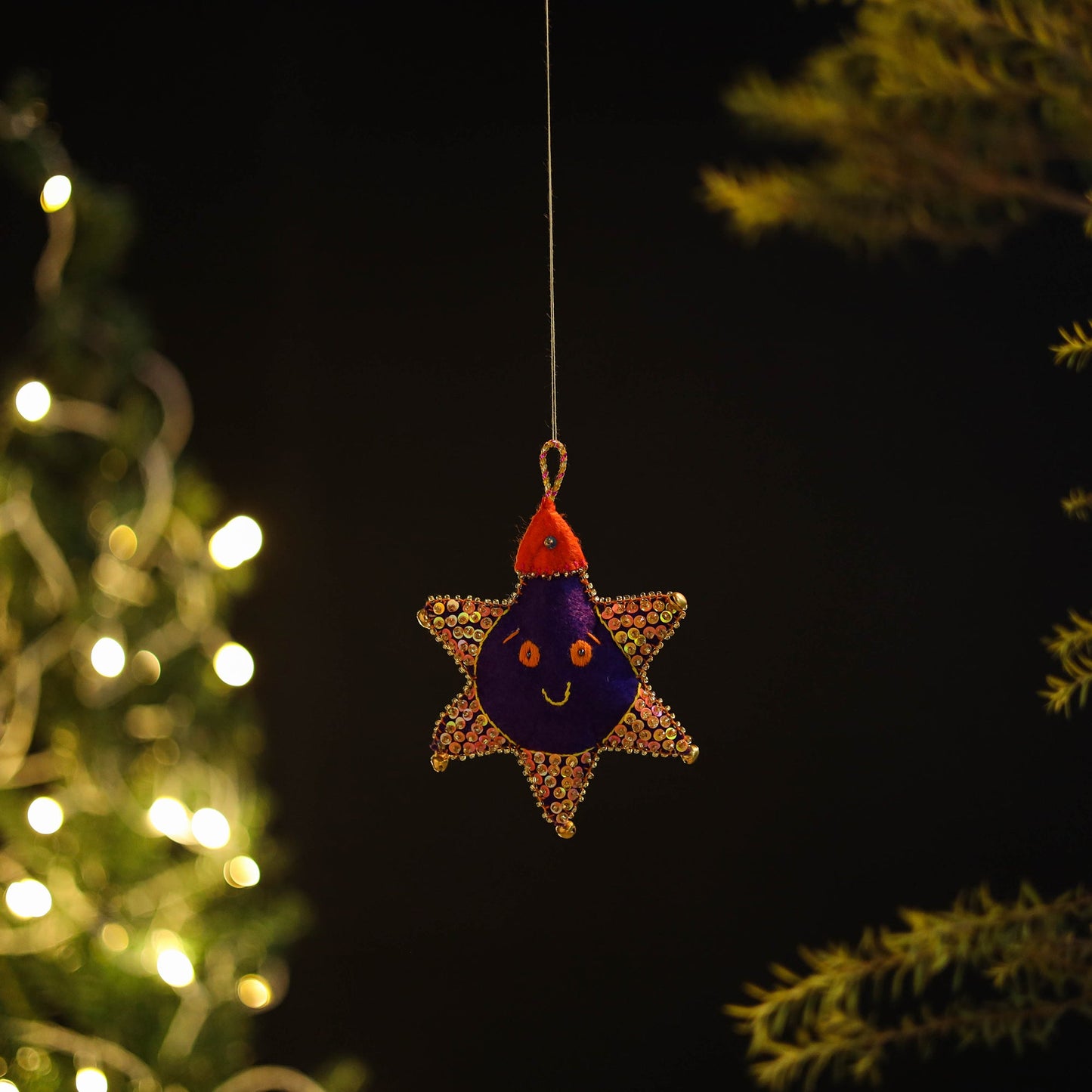 Shop Star Felt Ornament -  Handmade Christmas Decor