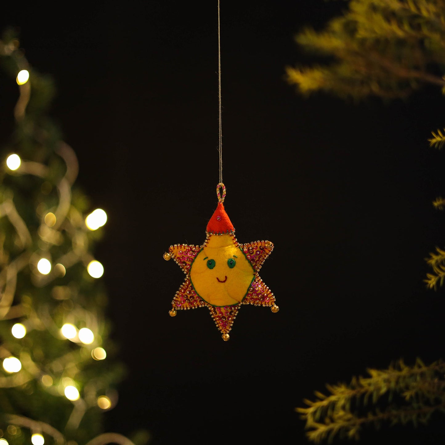 Shop Star Felt Ornament -  Handmade Christmas Decor